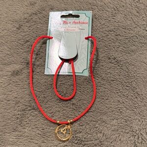Personalized Jong-Men Necklace red cord with gold pendant with name Rebecca